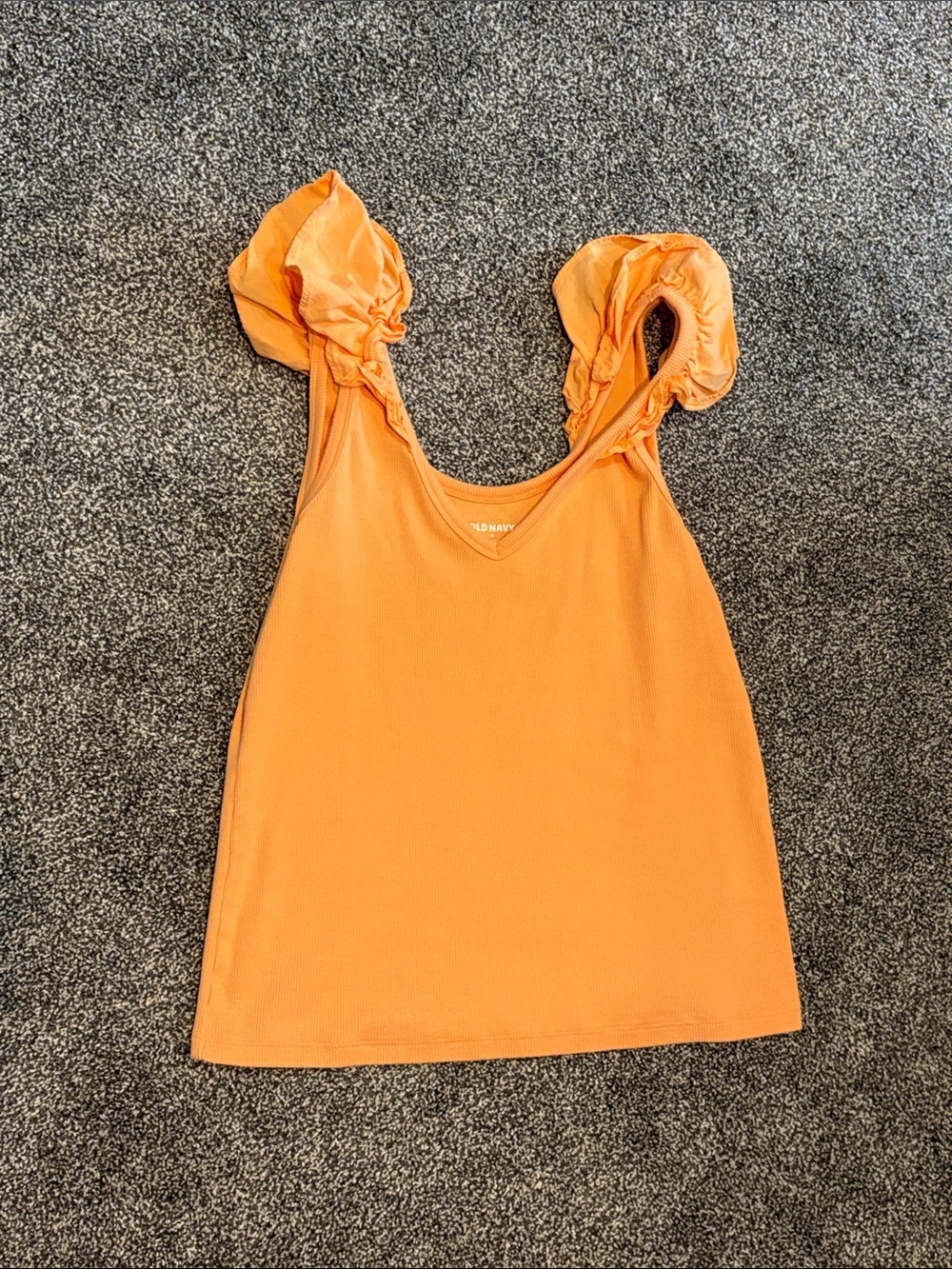 Old Navy Orange Ruffle-Shoulder Tank Top